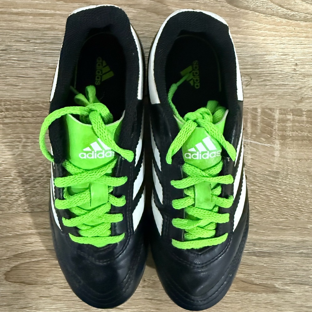 adidas Black with Neon Green Youth Soccer Cleats - Picture 8 of 10
